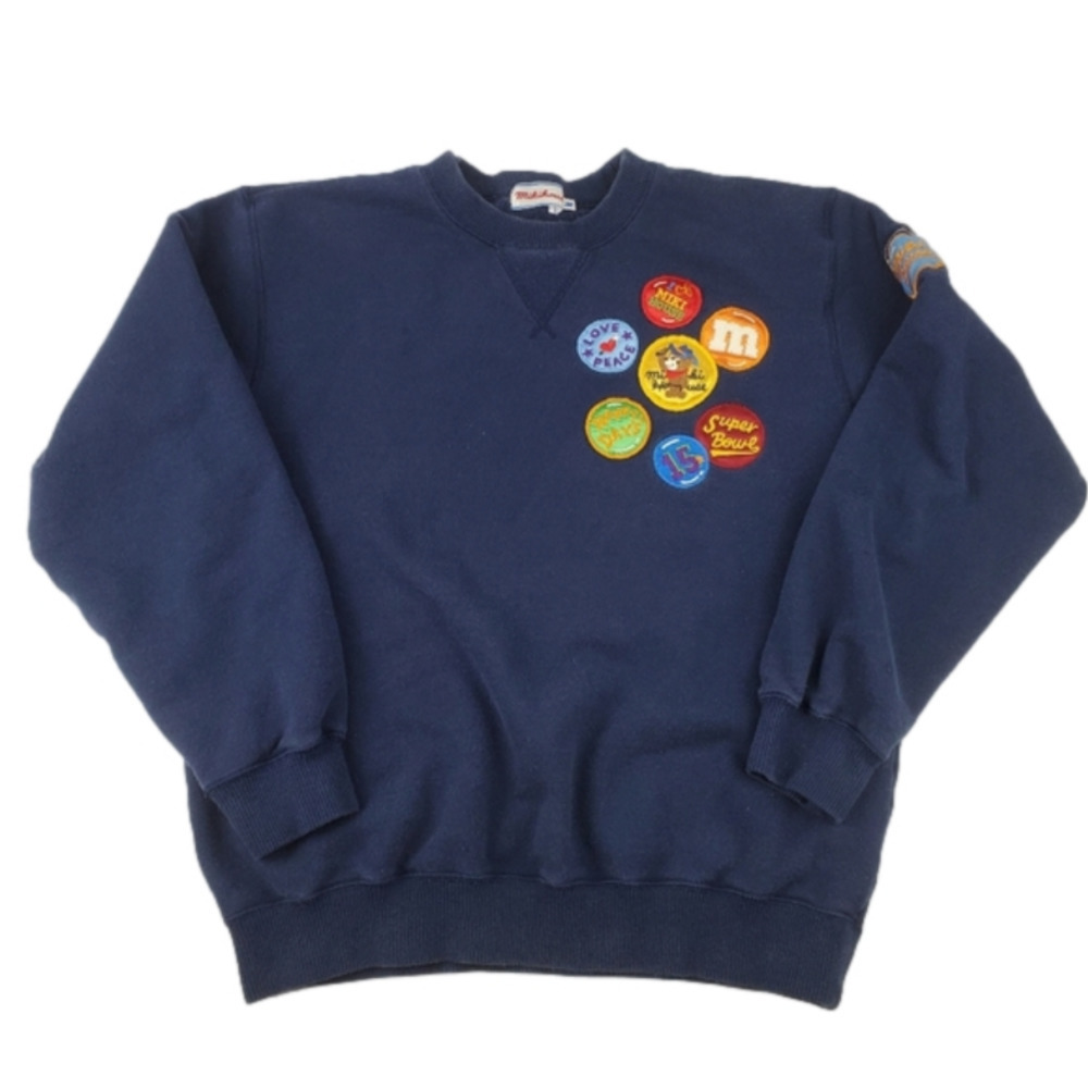 MIKIHOUSE Medium Sweatshirt Navy blue Patches Bear Super Bowl‎ M